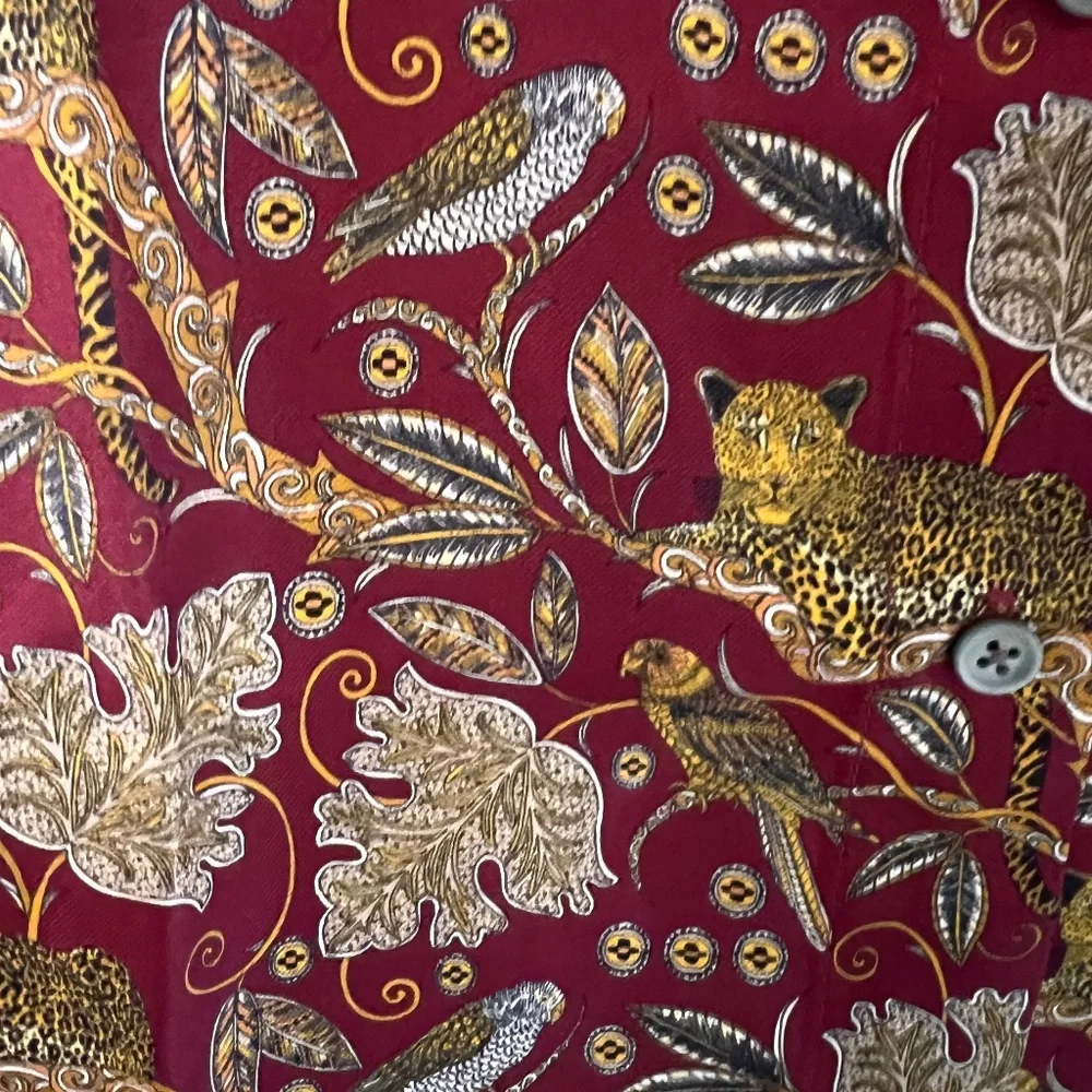 J.Crew Collection Silk Twill Shirt in Jungle Cat Size 10 NWT - Picture 6 of 9